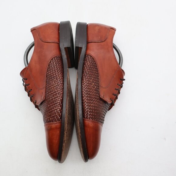 Allen Edmonds Lauderdale Men's 10 D Woven Cap Toe Derby Oxford Dress Shoes USA - Picture 8 of 11